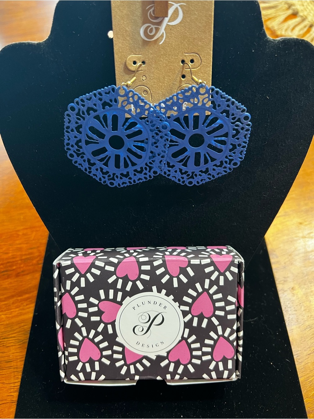 Plunder Royal Blue Lace Filigree Earrings